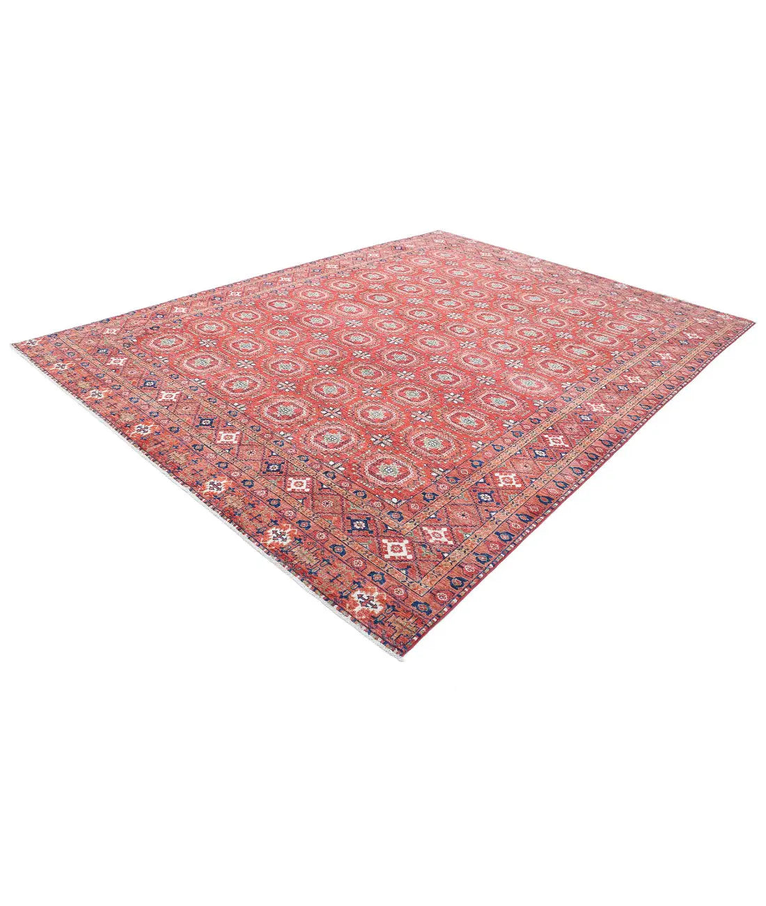 Hand Knotted Nomadic Caucasian Humna Wool Rug - 8'11'' x 11'10'' - Arteverk Rugs Area rug
