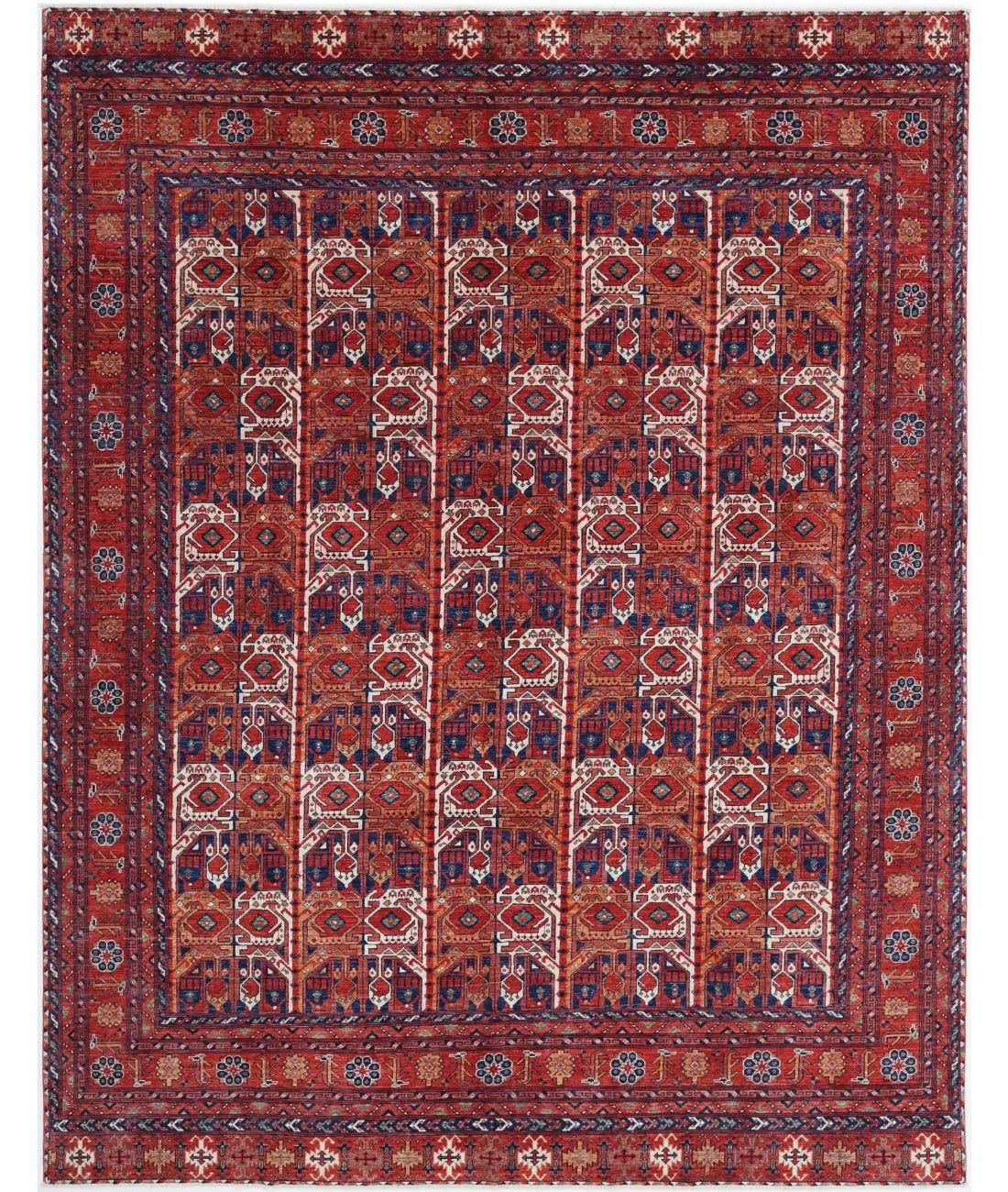Hand Knotted Nomadic Caucasian Humna Wool Rug - 8'11'' x 11'7'' - Arteverk Rugs Area rug
