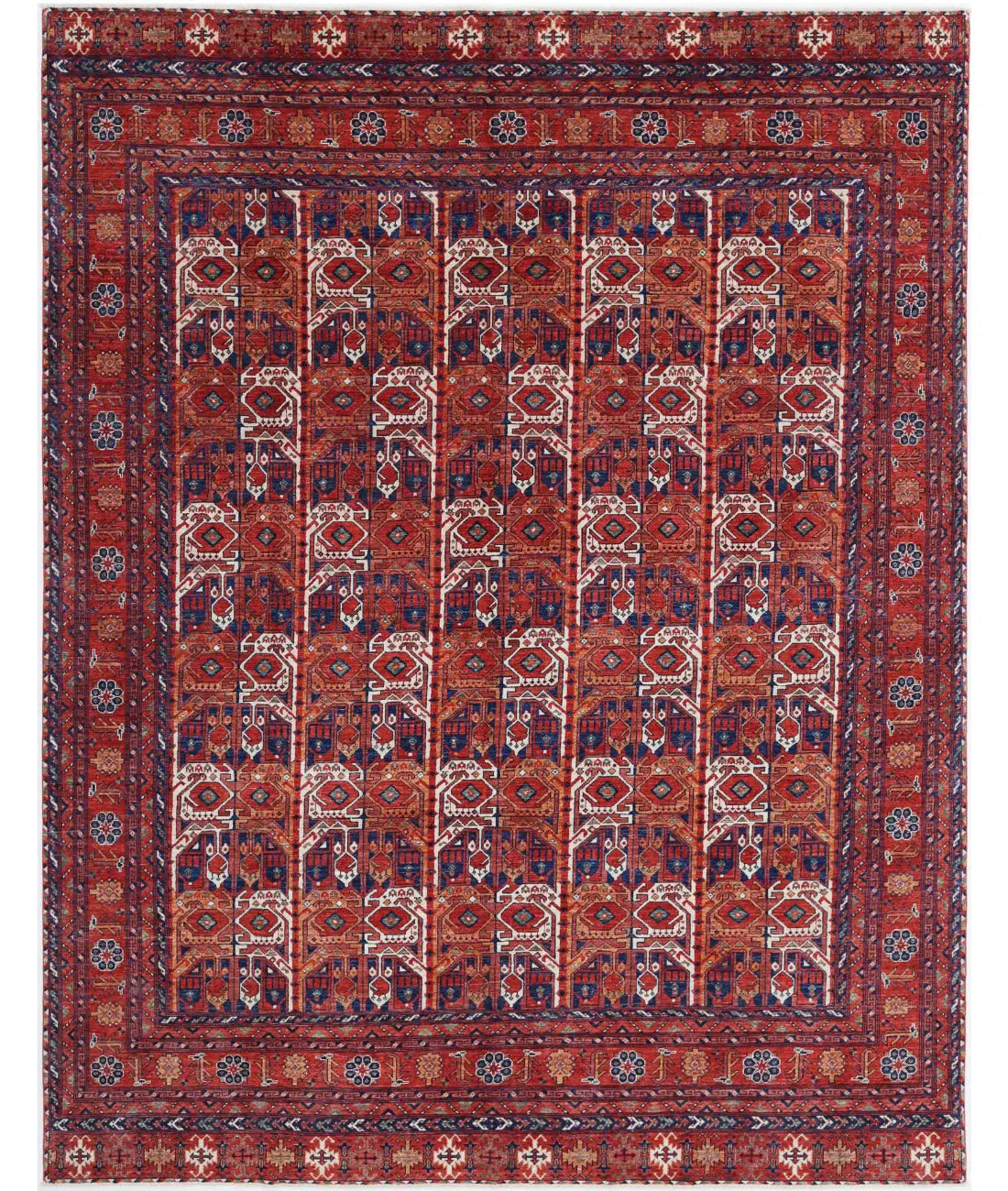 Hand Knotted Nomadic Caucasian Humna Wool Rug - 8'11'' x 11'7''