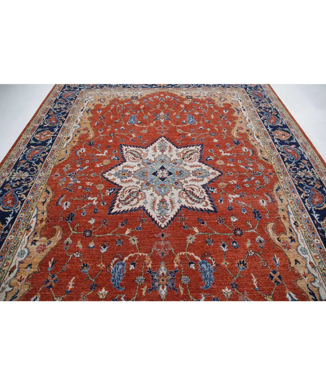 Hand Knotted Nomadic Caucasian Humna Wool Rug - 8'11'' x 11'8''