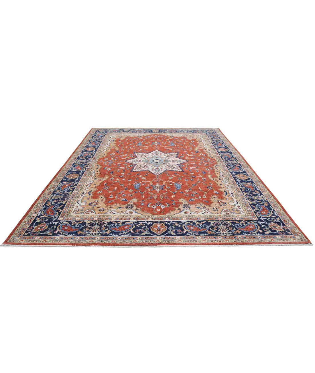 Hand Knotted Nomadic Caucasian Humna Wool Rug - 8'11'' x 11'8''