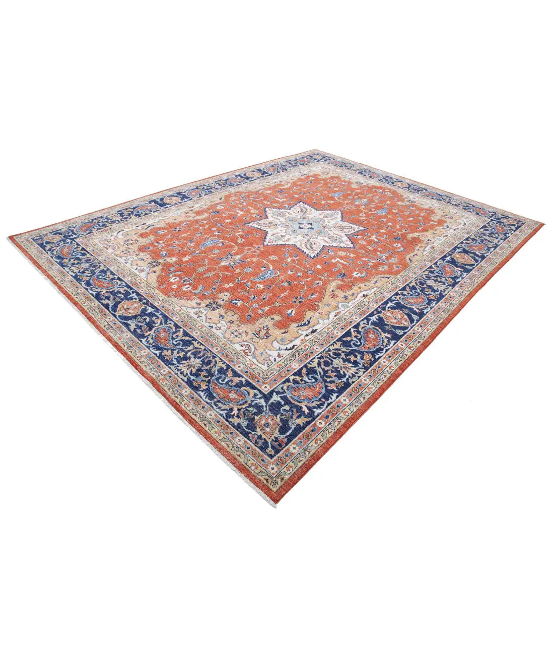 Hand Knotted Nomadic Caucasian Humna Wool Rug - 8'11'' x 11'8''