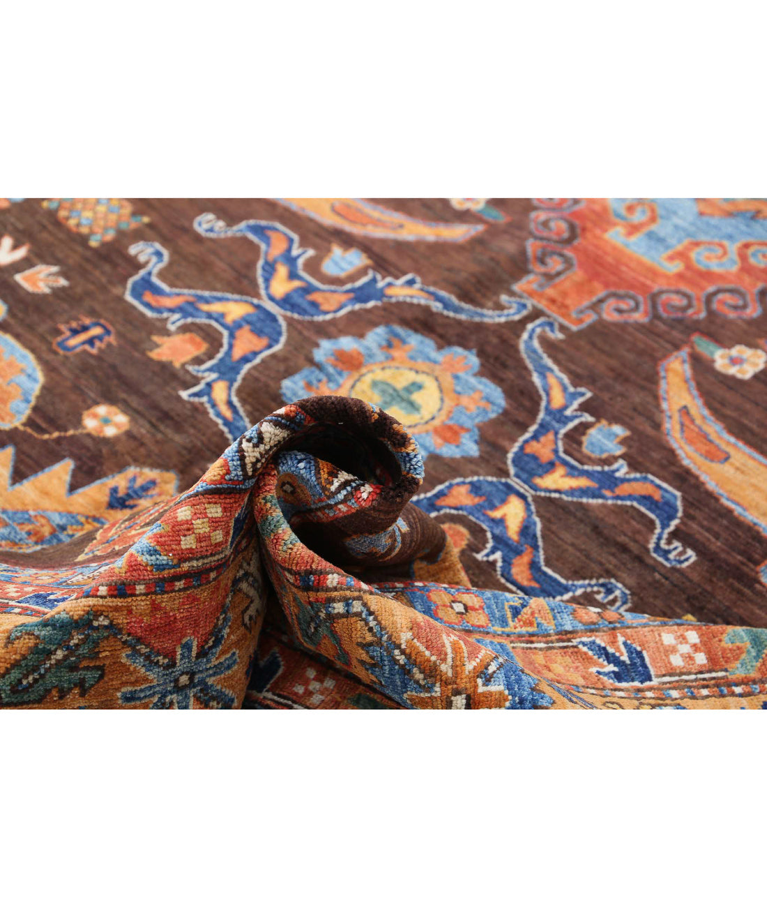 Hand Knotted Nomadic Caucasian Humna Wool Rug - 8'11'' x 12'7''