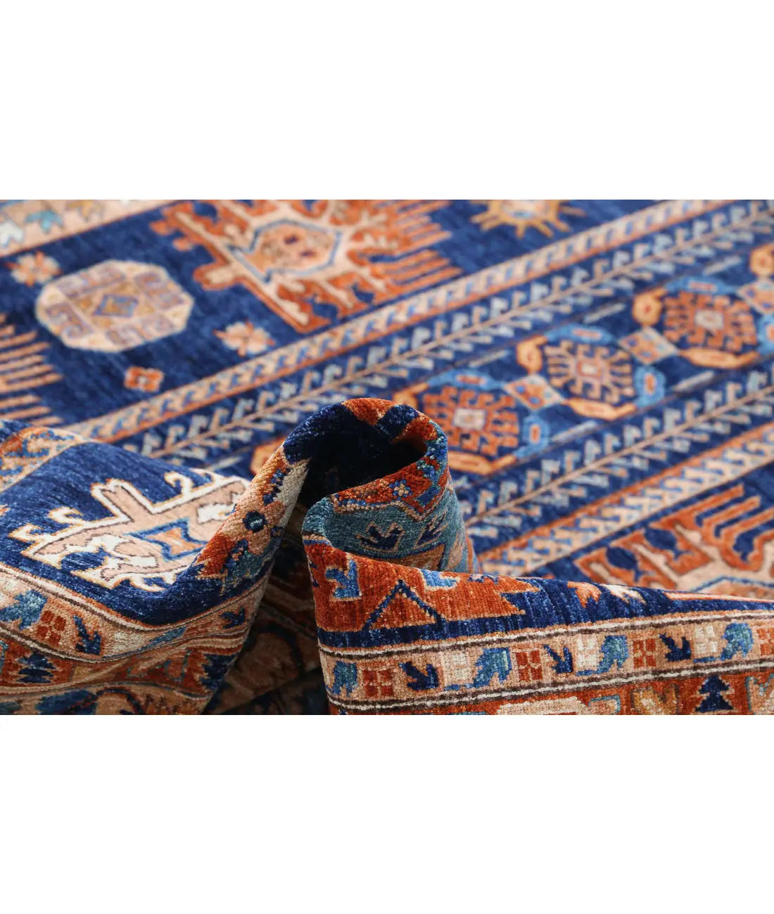 Hand Knotted Nomadic Caucasian Humna Wool Rug - 8'1'' x 10'0'' - Arteverk Rugs Area rug