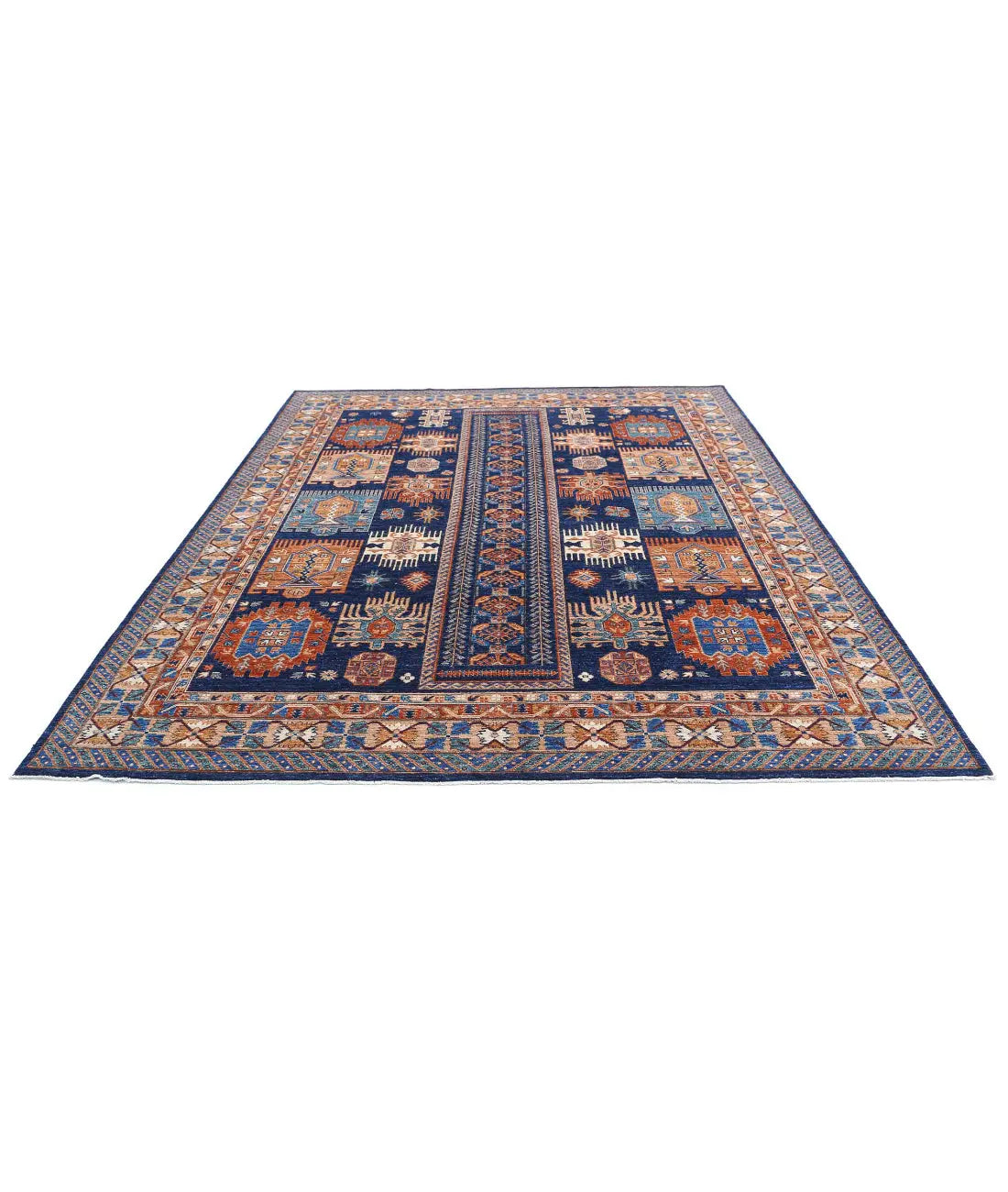 Hand Knotted Nomadic Caucasian Humna Wool Rug - 8'1'' x 10'0'' - Arteverk Rugs Area rug