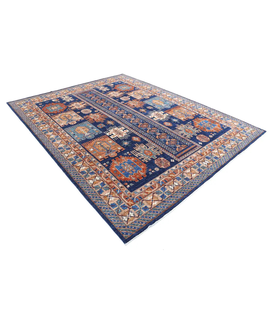 Hand Knotted Nomadic Caucasian Humna Wool Rug - 8'1'' x 10'0'' - Arteverk Rugs Area rug