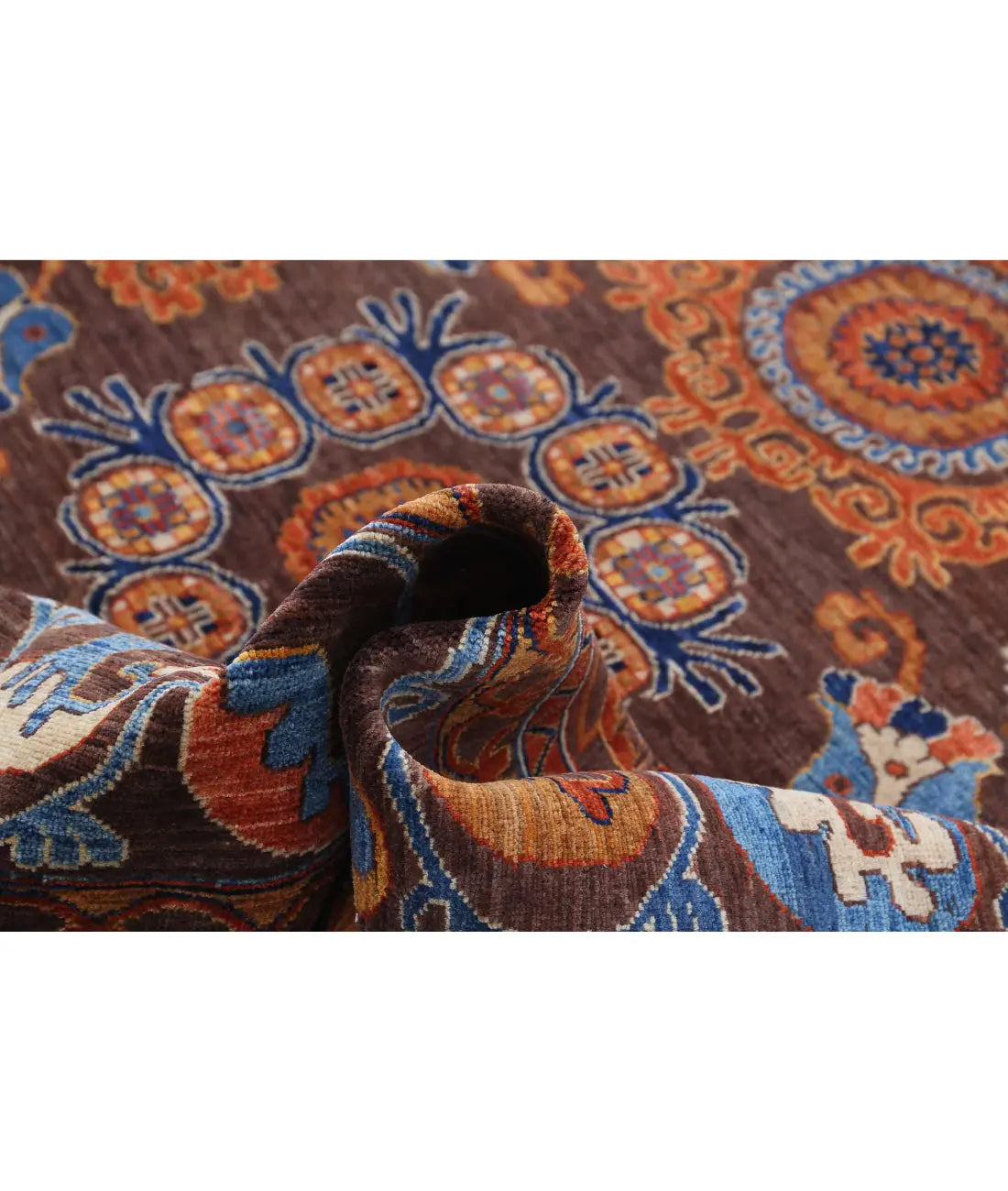 Hand Knotted Nomadic Caucasian Humna Wool Rug - 8'1'' x 9'9'' - Arteverk Rugs Area rug