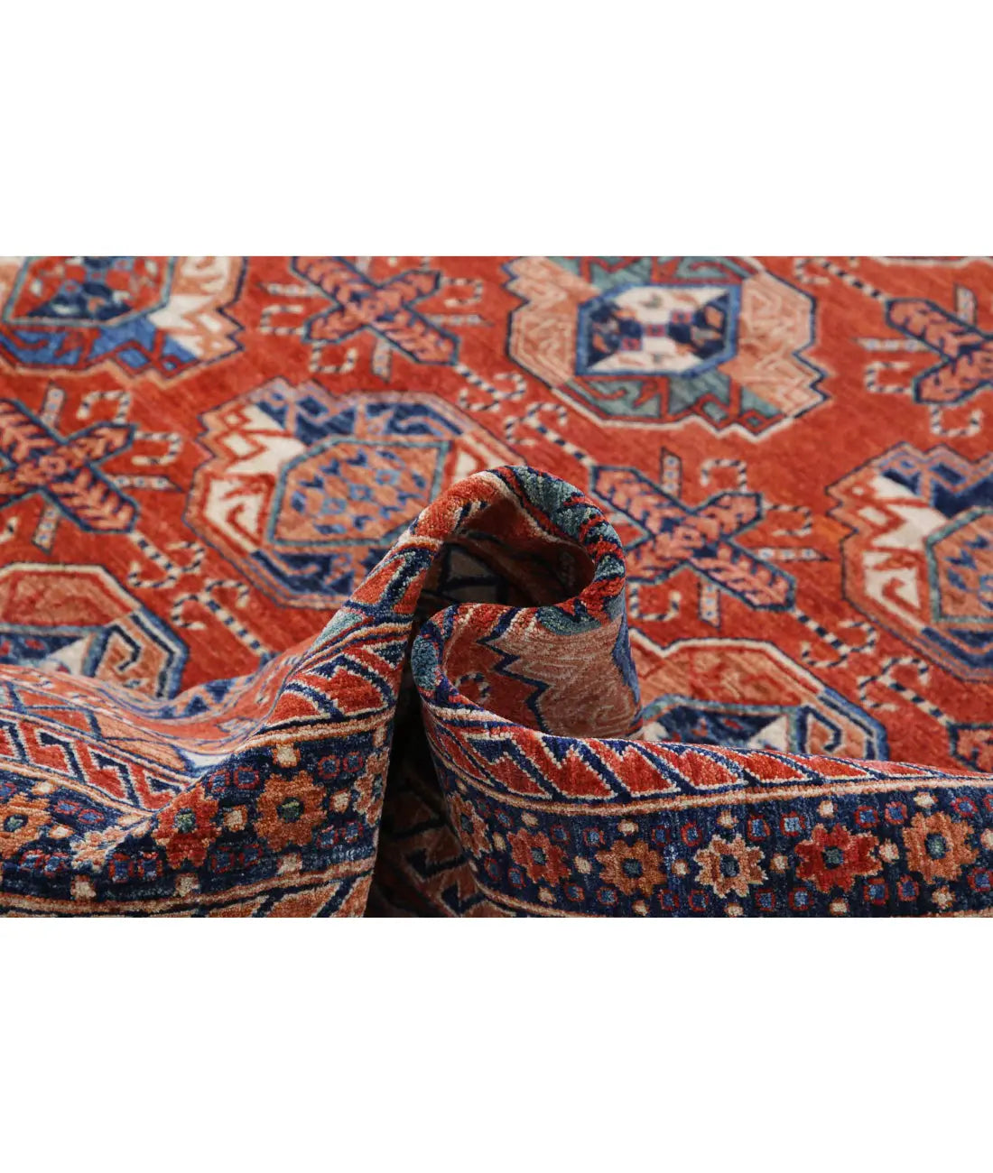 Hand Knotted Nomadic Caucasian Humna Wool Rug - 8'2'' x 9'9''