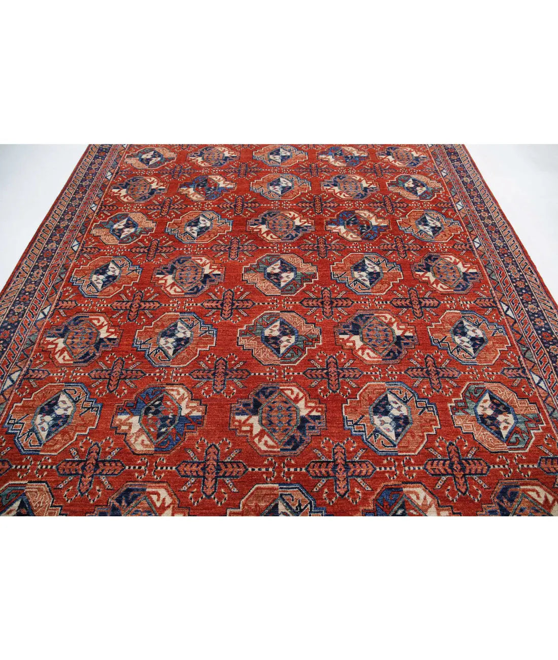 Hand Knotted Nomadic Caucasian Humna Wool Rug - 8'2'' x 9'9''