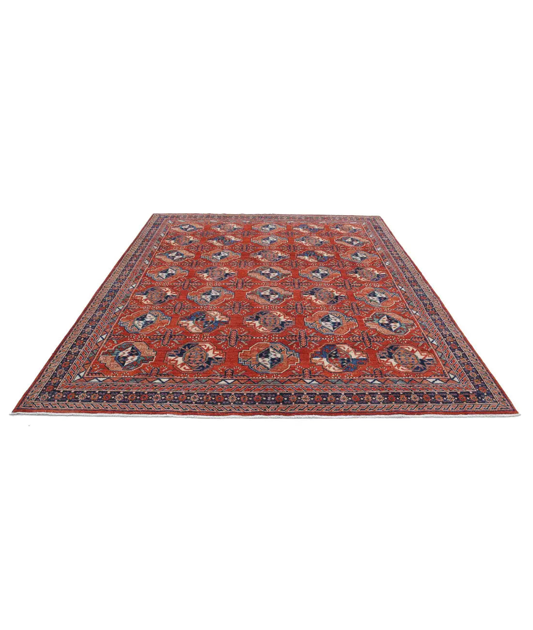 Hand Knotted Nomadic Caucasian Humna Wool Rug - 8'2'' x 9'9''