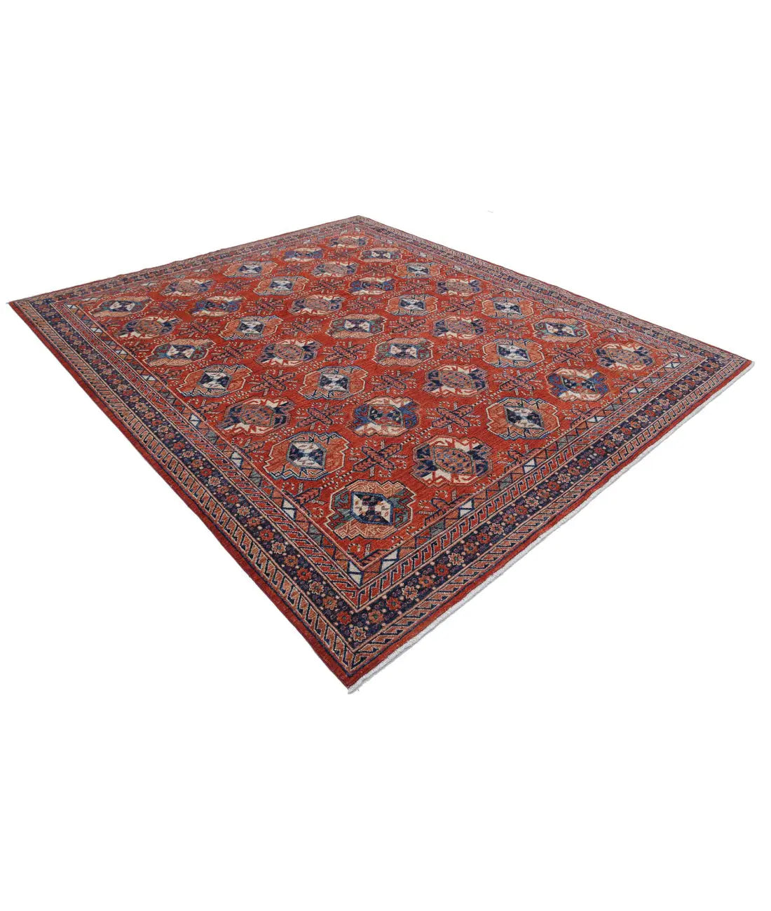 Hand Knotted Nomadic Caucasian Humna Wool Rug - 8'2'' x 9'9''