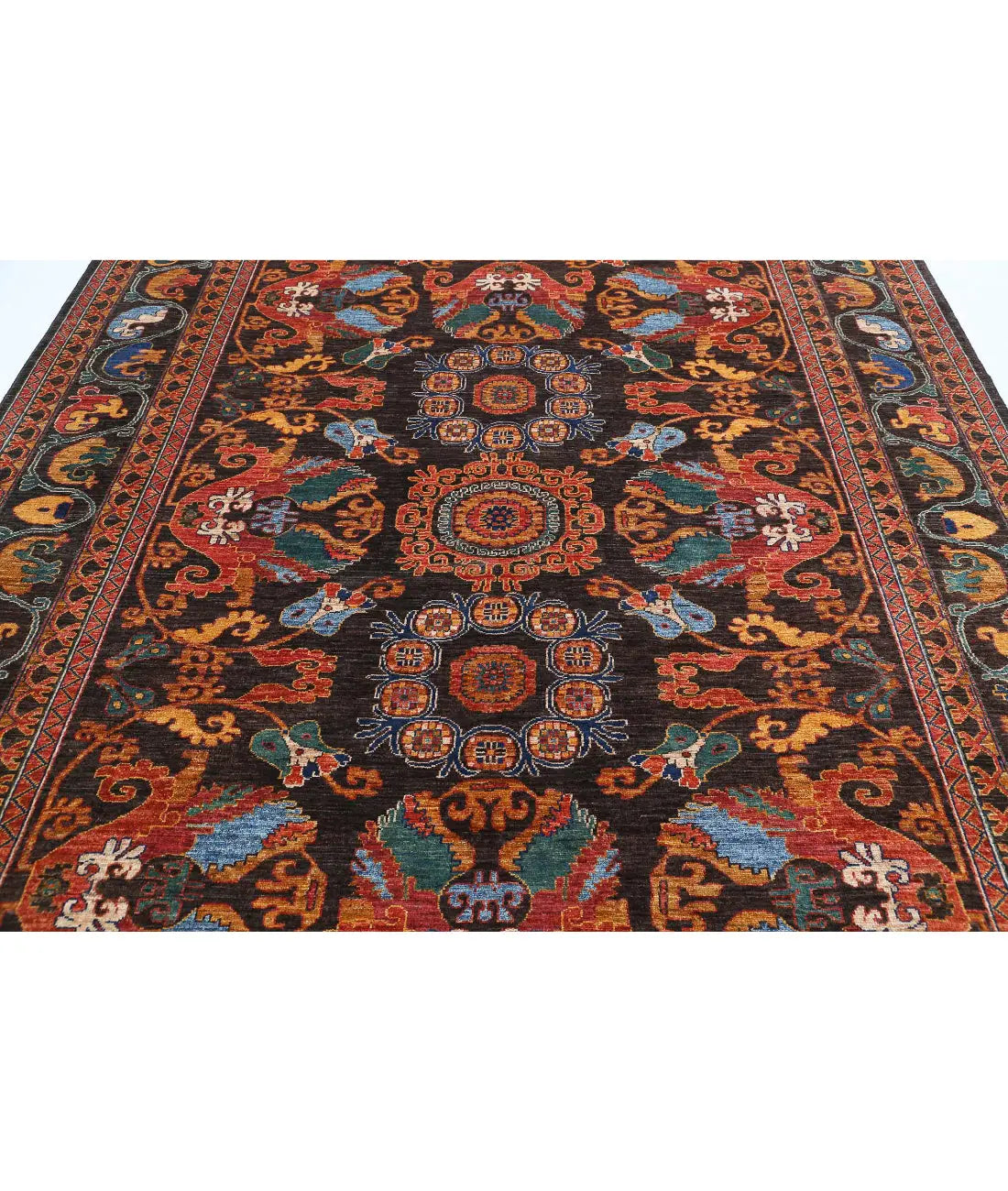 Hand Knotted Nomadic Caucasian Humna Wool Rug - 8'3'' x 9'7'' - Arteverk Rugs Area rug