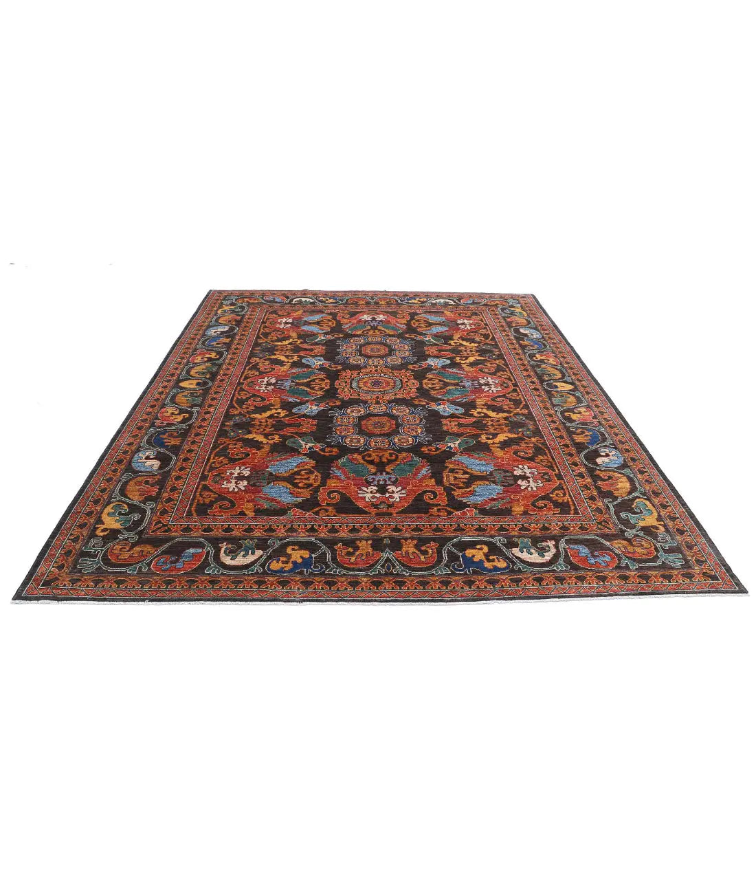 Hand Knotted Nomadic Caucasian Humna Wool Rug - 8'3'' x 9'7'' - Arteverk Rugs Area rug