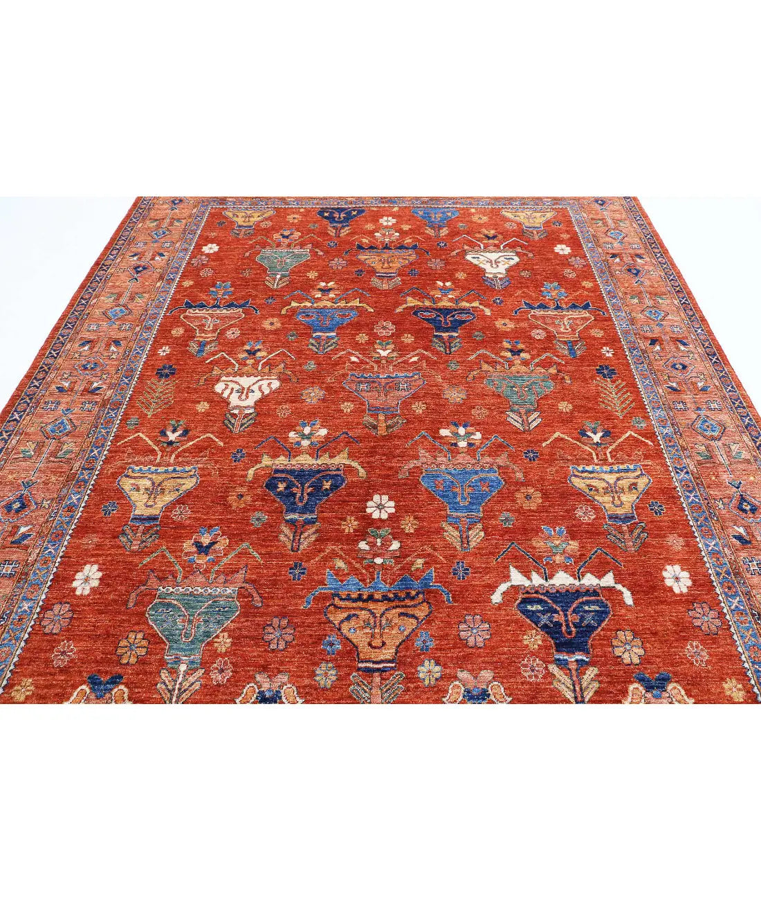 Hand Knotted Nomadic Caucasian Humna Wool Rug - 8'4'' x 10'0'' - Arteverk Rugs Area rug