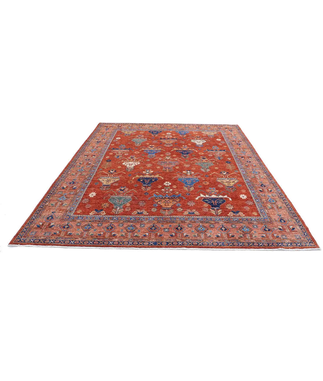 Hand Knotted Nomadic Caucasian Humna Wool Rug - 8'4'' x 10'0'' - Arteverk Rugs Area rug