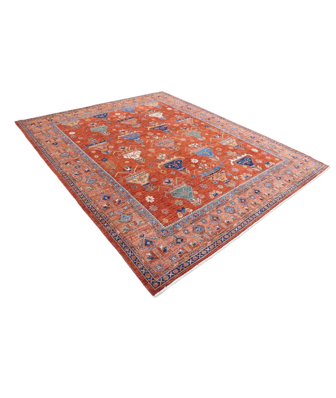 Hand Knotted Nomadic Caucasian Humna Wool Rug - 8'4'' x 10'0'' - Arteverk Rugs Area rug