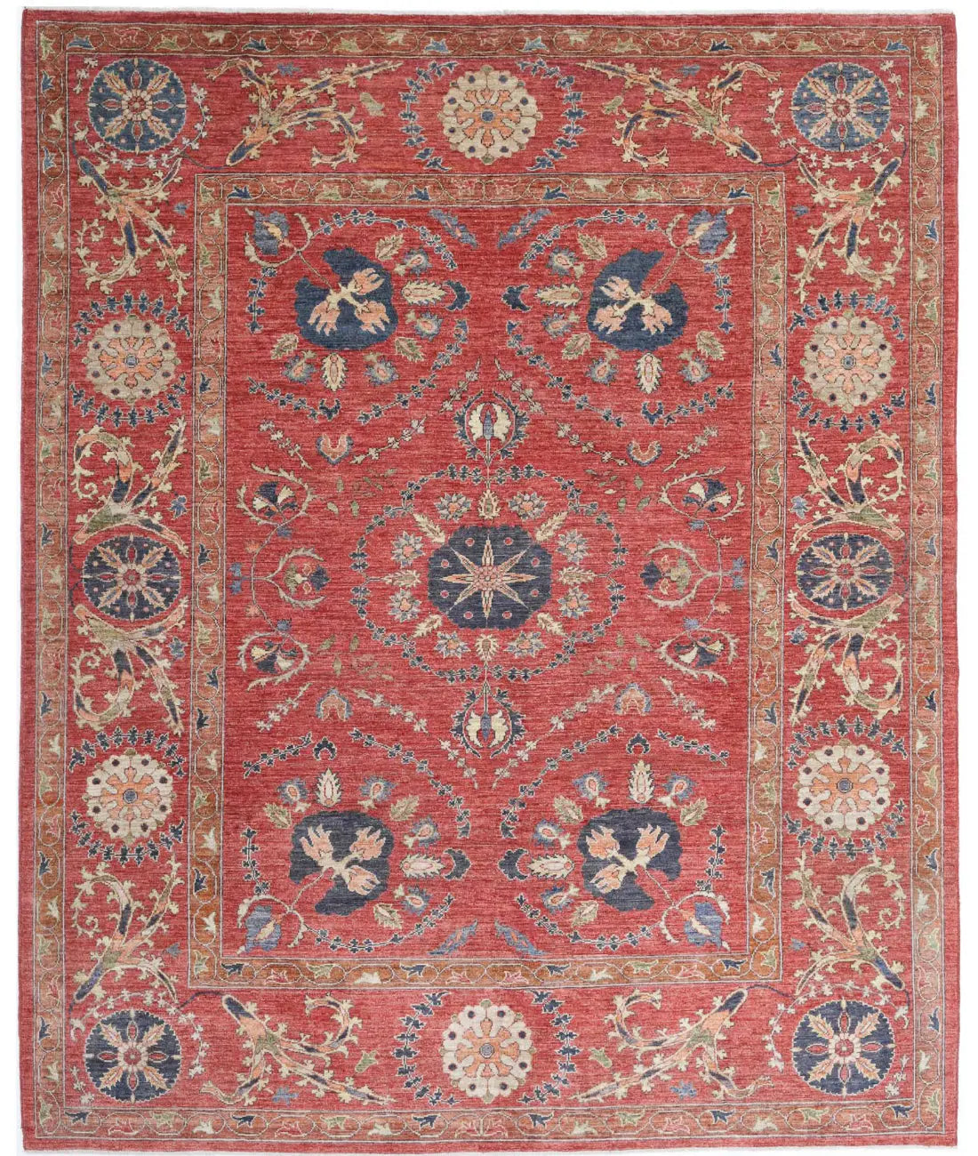 Hand Knotted Nomadic Caucasian Humna Wool Rug - 8&#39;4&#39;&#39; x 10&#39;2&#39;&#39; - Arteverk Rugs Area rug