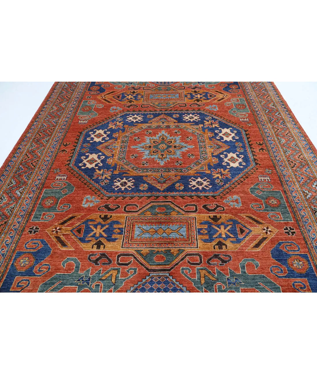 Hand Knotted Nomadic Caucasian Humna Wool Rug - 8'5'' x 10'1'' - Arteverk Rugs Area rug