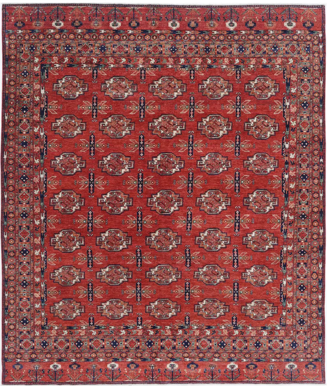 Hand Knotted Nomadic Caucasian Humna Wool Rug - 8'8'' x 10'3''