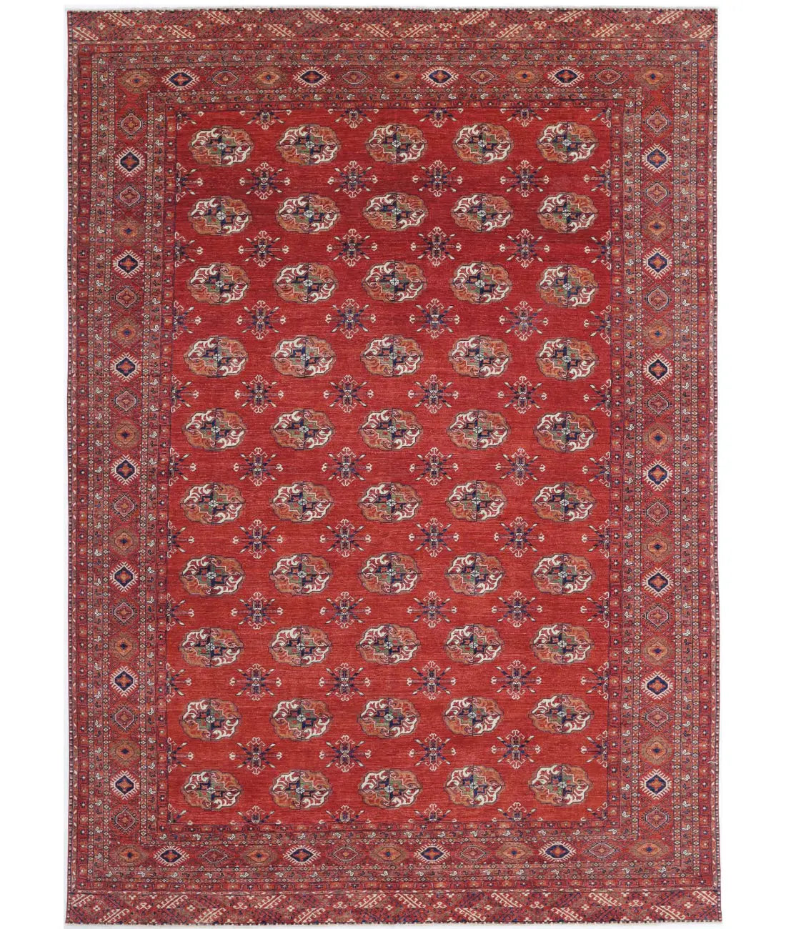 Hand Knotted Nomadic Caucasian Humna Wool Rug - 9'10'' x 14'3''