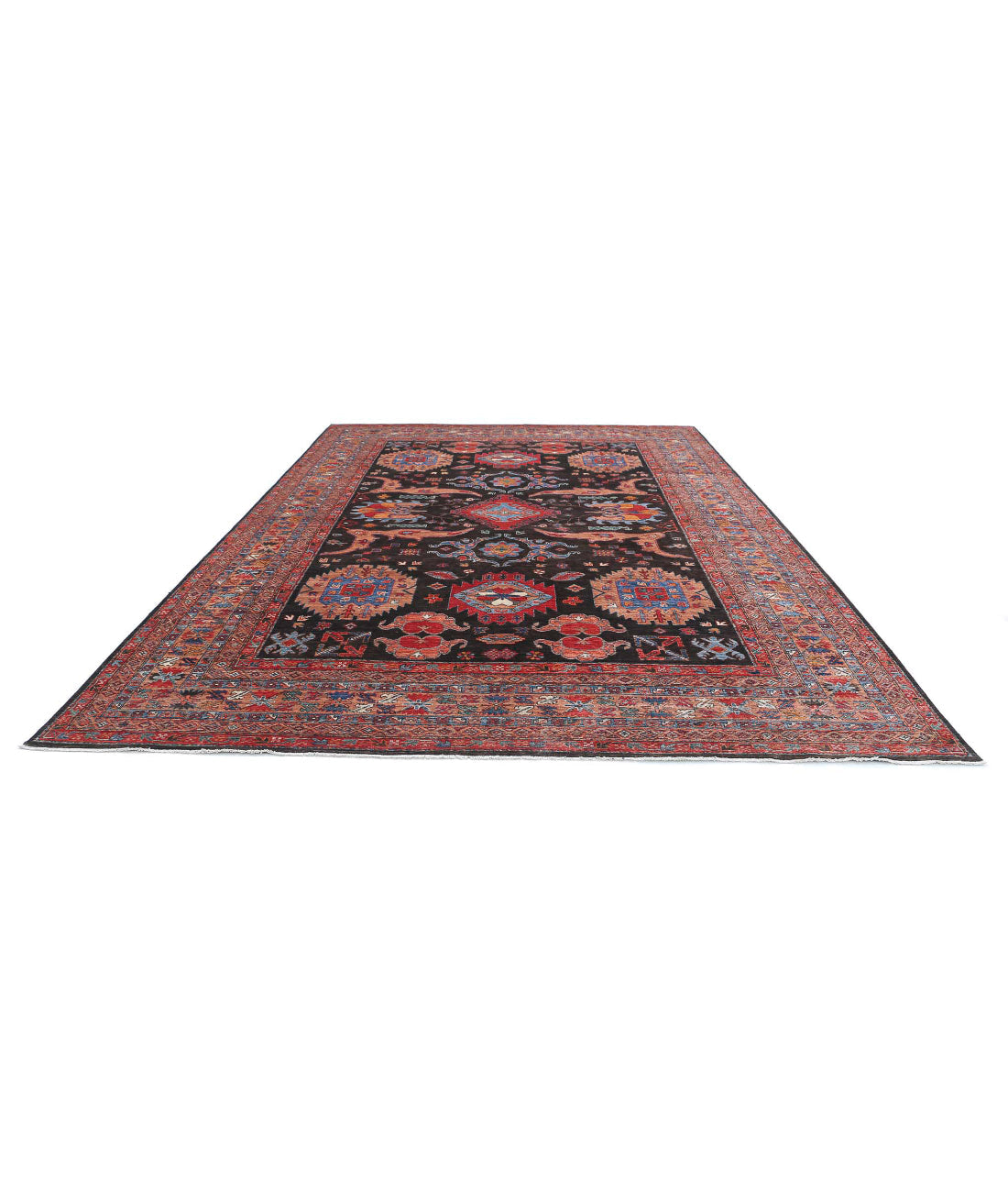 Hand Knotted Nomadic Caucasian Humna Wool Rug - 9'10'' x 14'7''