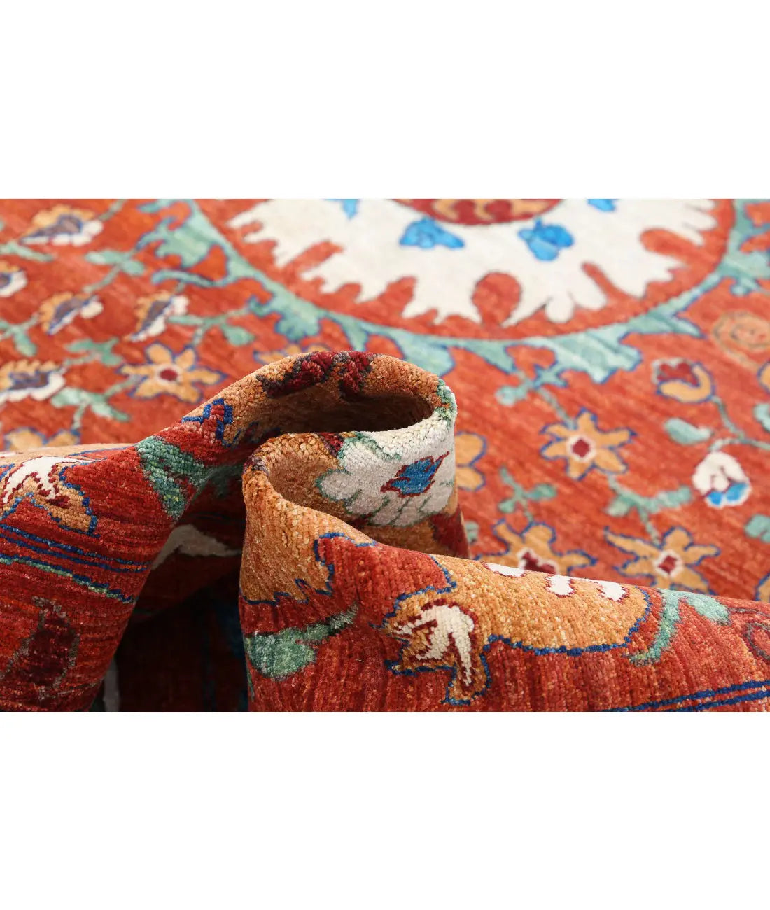 Hand Knotted Nomadic Caucasian Humna Wool Rug - 9'1'' x 10'8'' - Arteverk Rugs Area rug