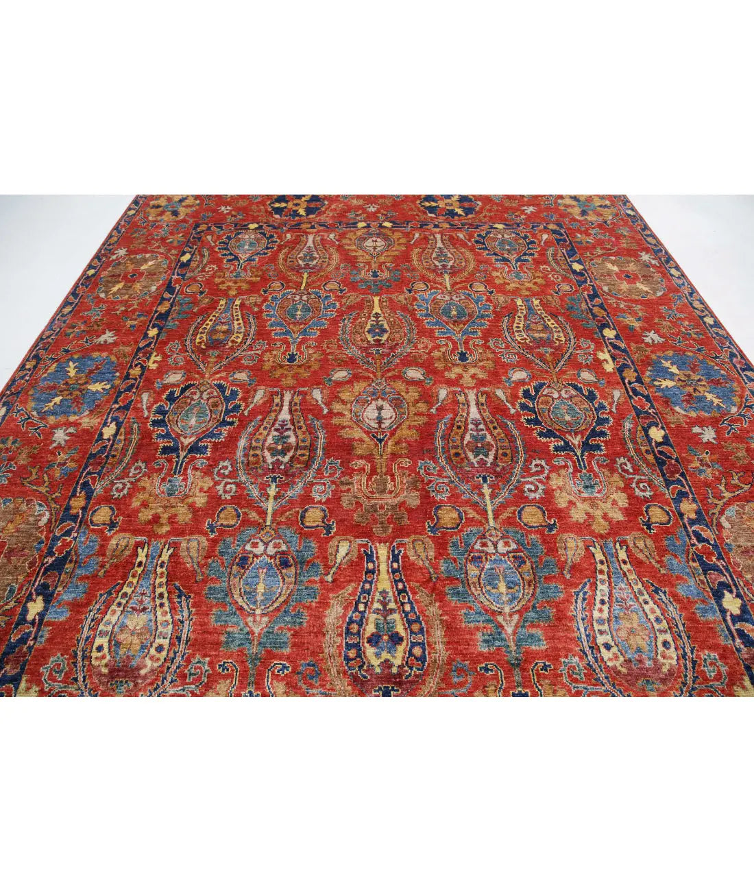 Hand Knotted Nomadic Caucasian Humna Wool Rug - 9'3'' x 11'3'' - Arteverk Rugs Area rug