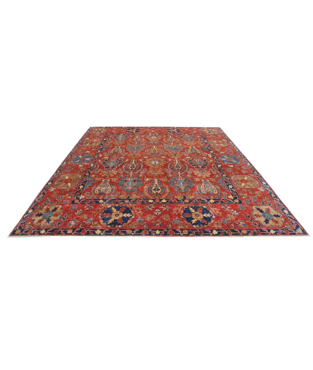Hand Knotted Nomadic Caucasian Humna Wool Rug - 9'3'' x 11'3'' - Arteverk Rugs Area rug