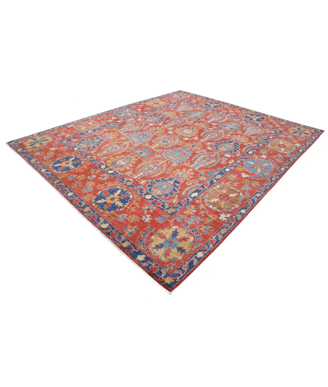 Hand Knotted Nomadic Caucasian Humna Wool Rug - 9'3'' x 11'3'' - Arteverk Rugs Area rug