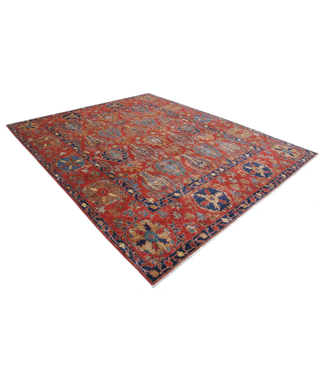 Hand Knotted Nomadic Caucasian Humna Wool Rug - 9'3'' x 11'3'' - Arteverk Rugs Area rug
