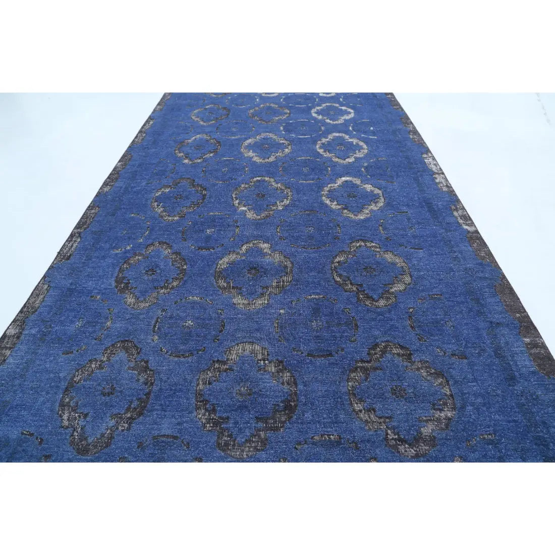 Alfombra de lana de ónix anudada a mano - 6'3'' x 20'4''