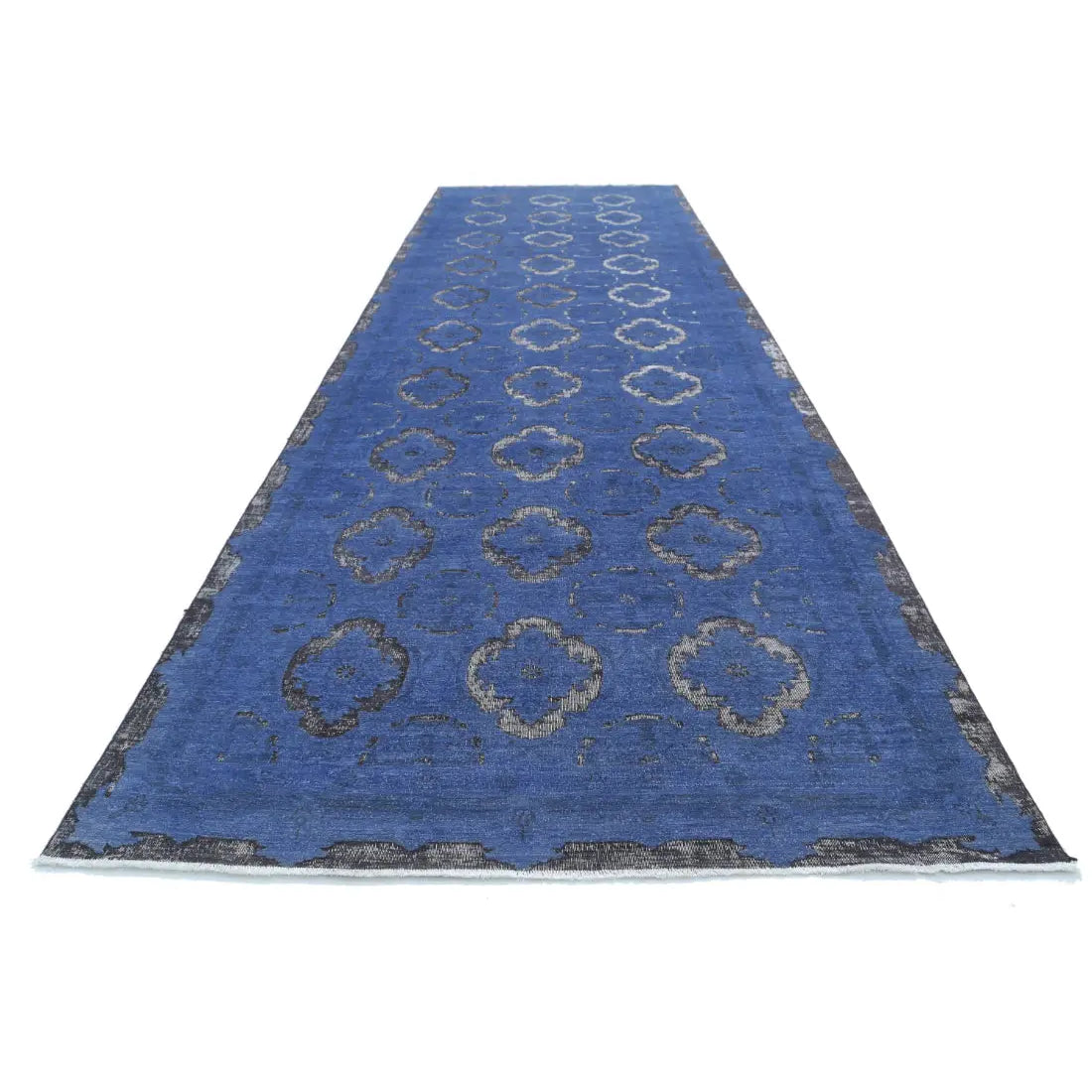 Alfombra de lana de ónix anudada a mano - 6'3'' x 20'4''