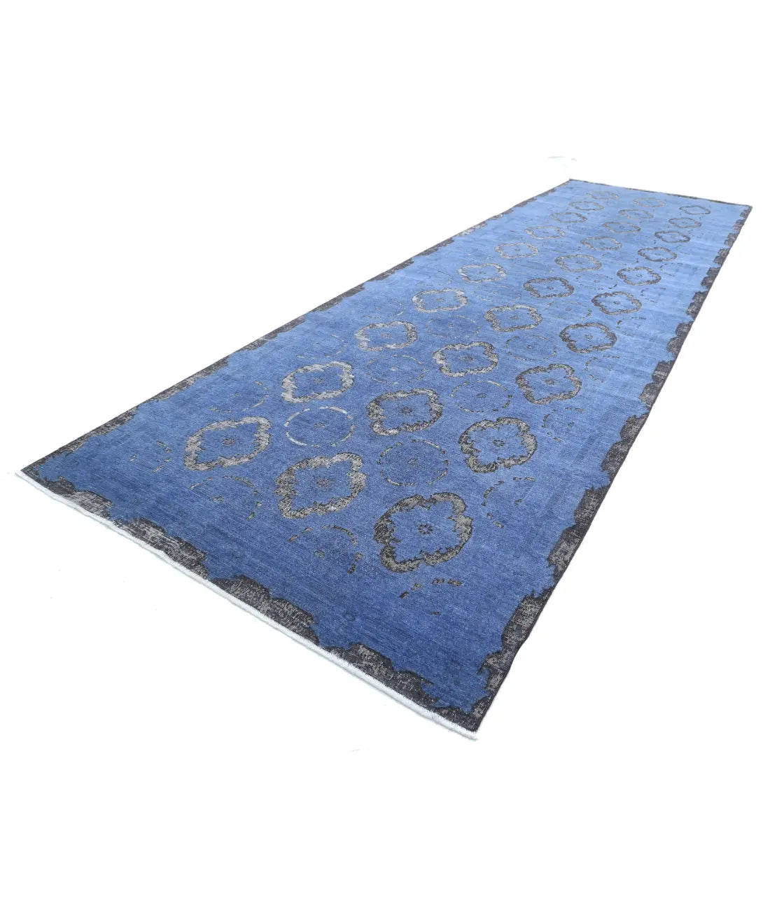 Alfombra de lana de ónix anudada a mano - 6'3'' x 20'4''