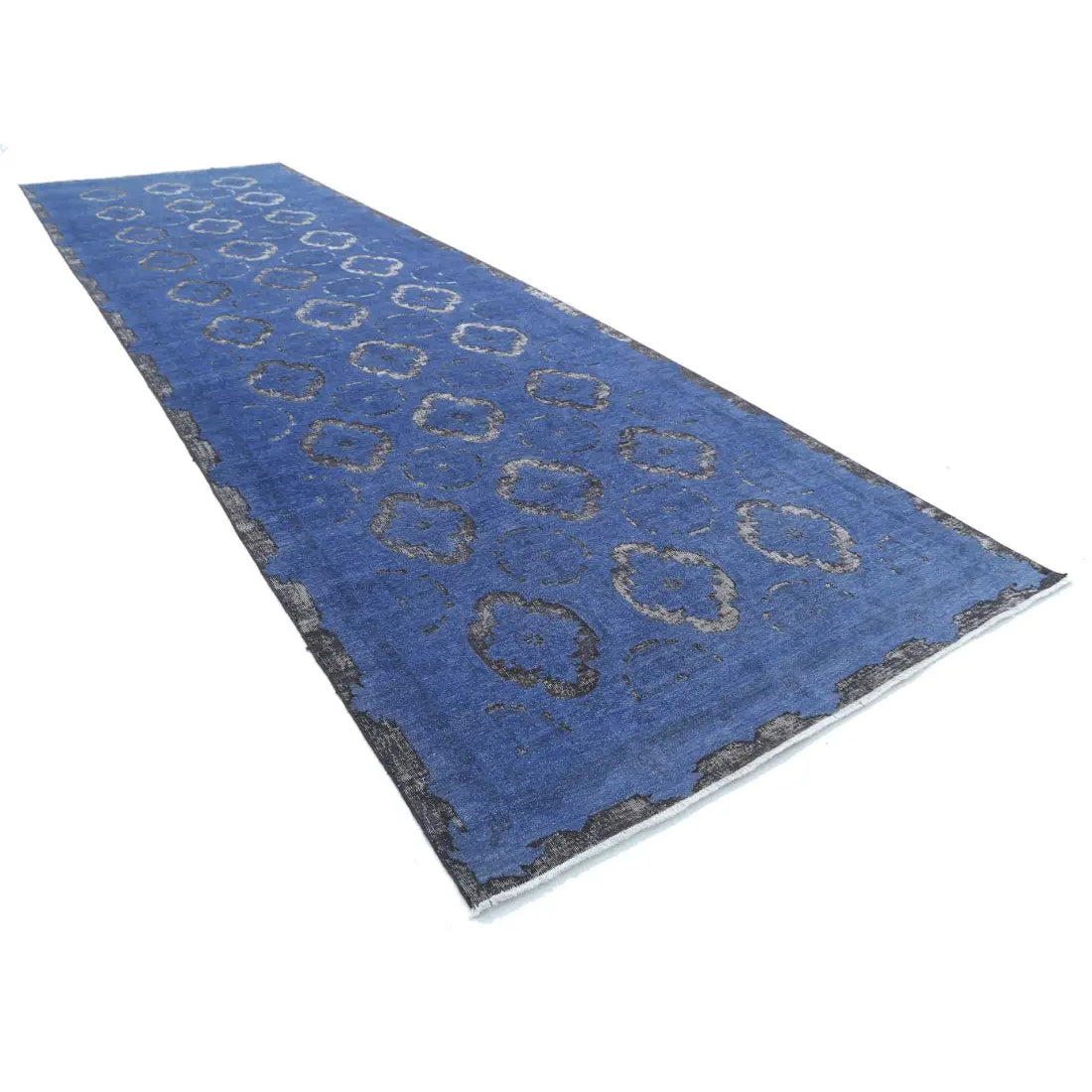 Alfombra de lana de ónix anudada a mano - 6'3'' x 20'4''