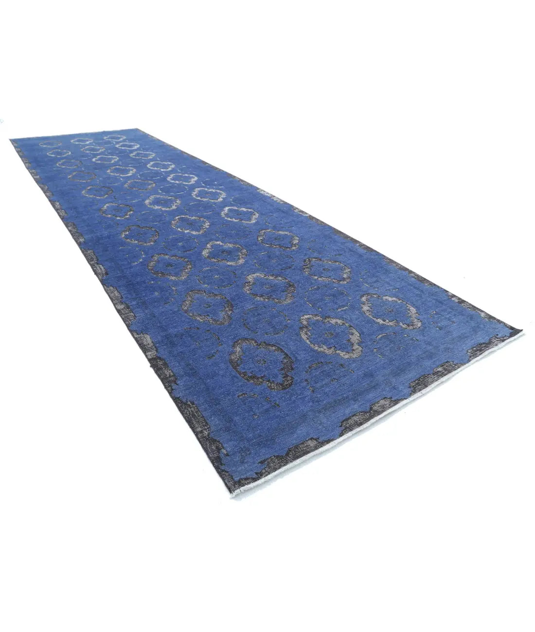 Alfombra de lana de ónix anudada a mano - 6'3'' x 20'4''