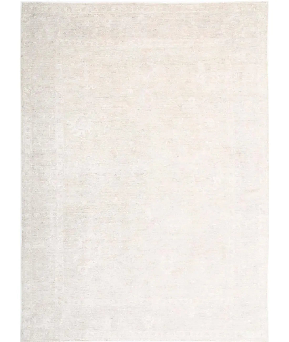 Hand Knotted Oushak Wool Rug - 10'3'' x 13'10''