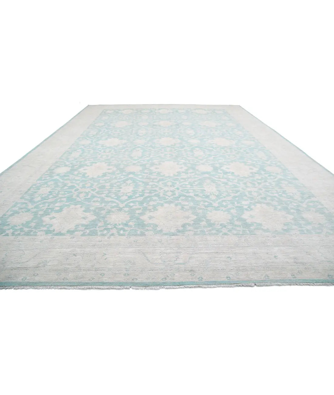 Hand Knotted Oushak Wool Rug - 15'10'' x 21'9''