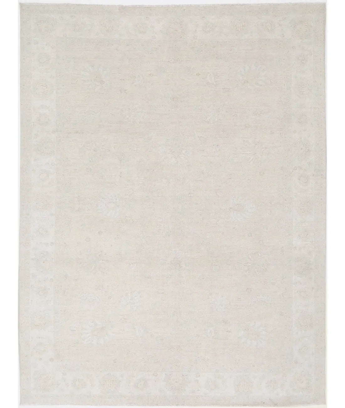 Hand Knotted Oushak Wool Rug - 8'10'' x 11'8''
