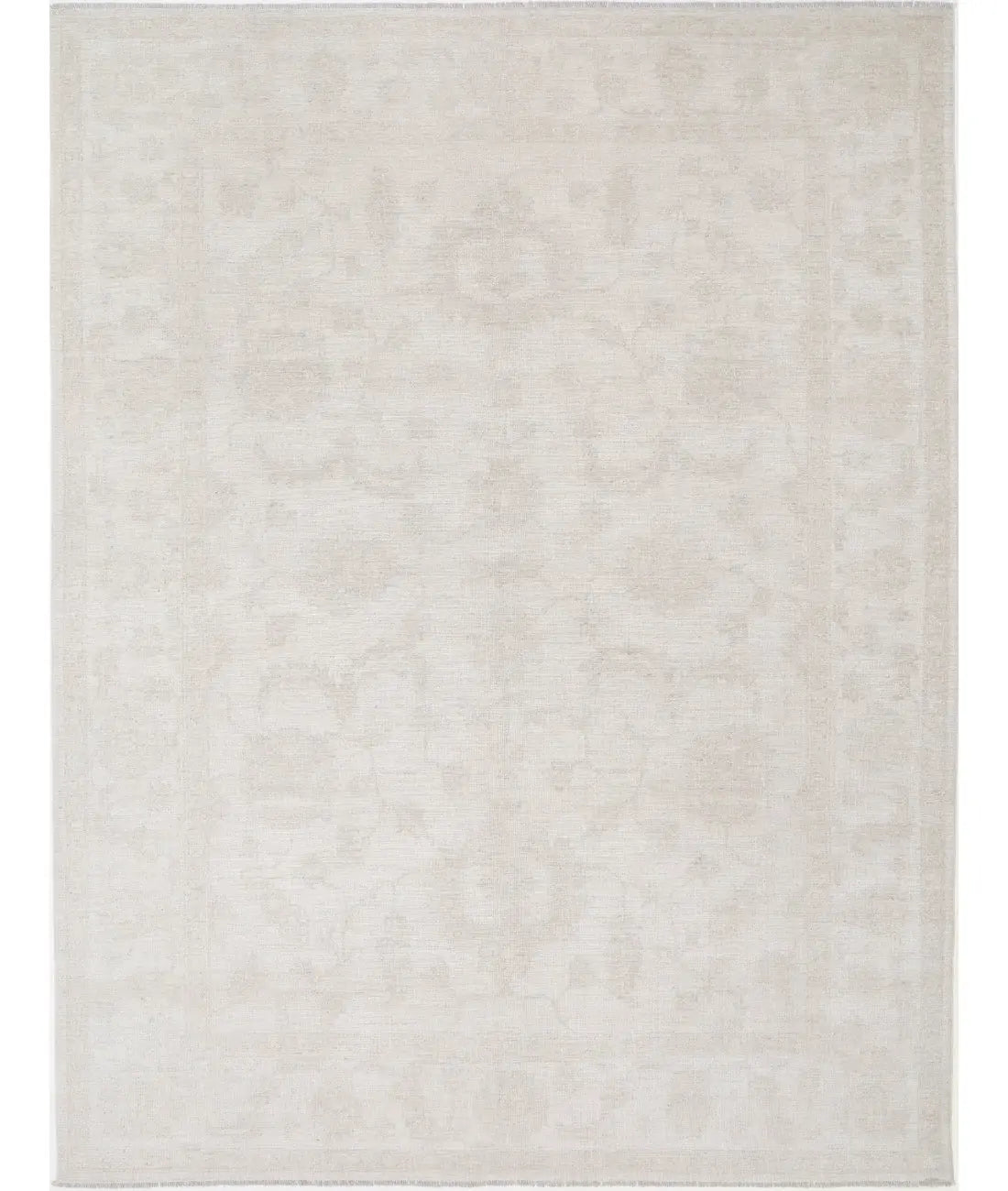 Hand Knotted Oushak Wool Rug - 8'9'' x 11'8''