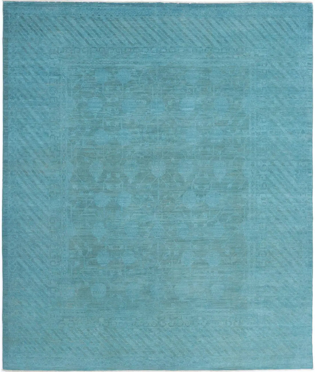 Hand Knotted Overdye Wool Rug - 7'9'' x 9'4''