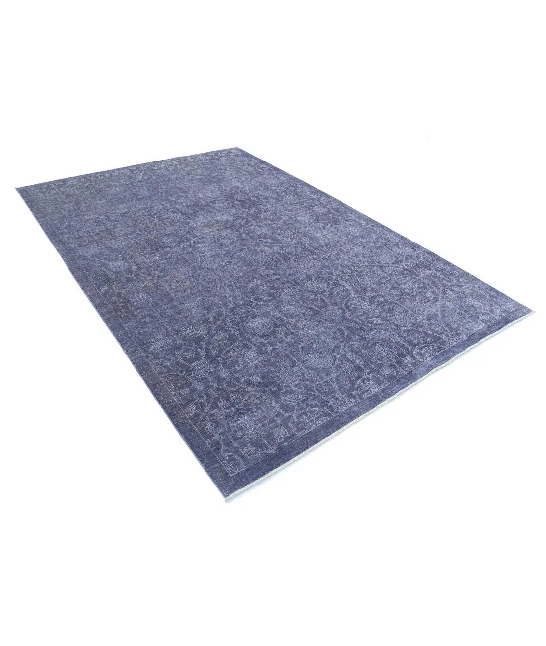 Hand Knotted Overdye Wool & Bamboo Silk Rug - 6'7'' x 9'7'' - Arteverk Rugs Area rug
