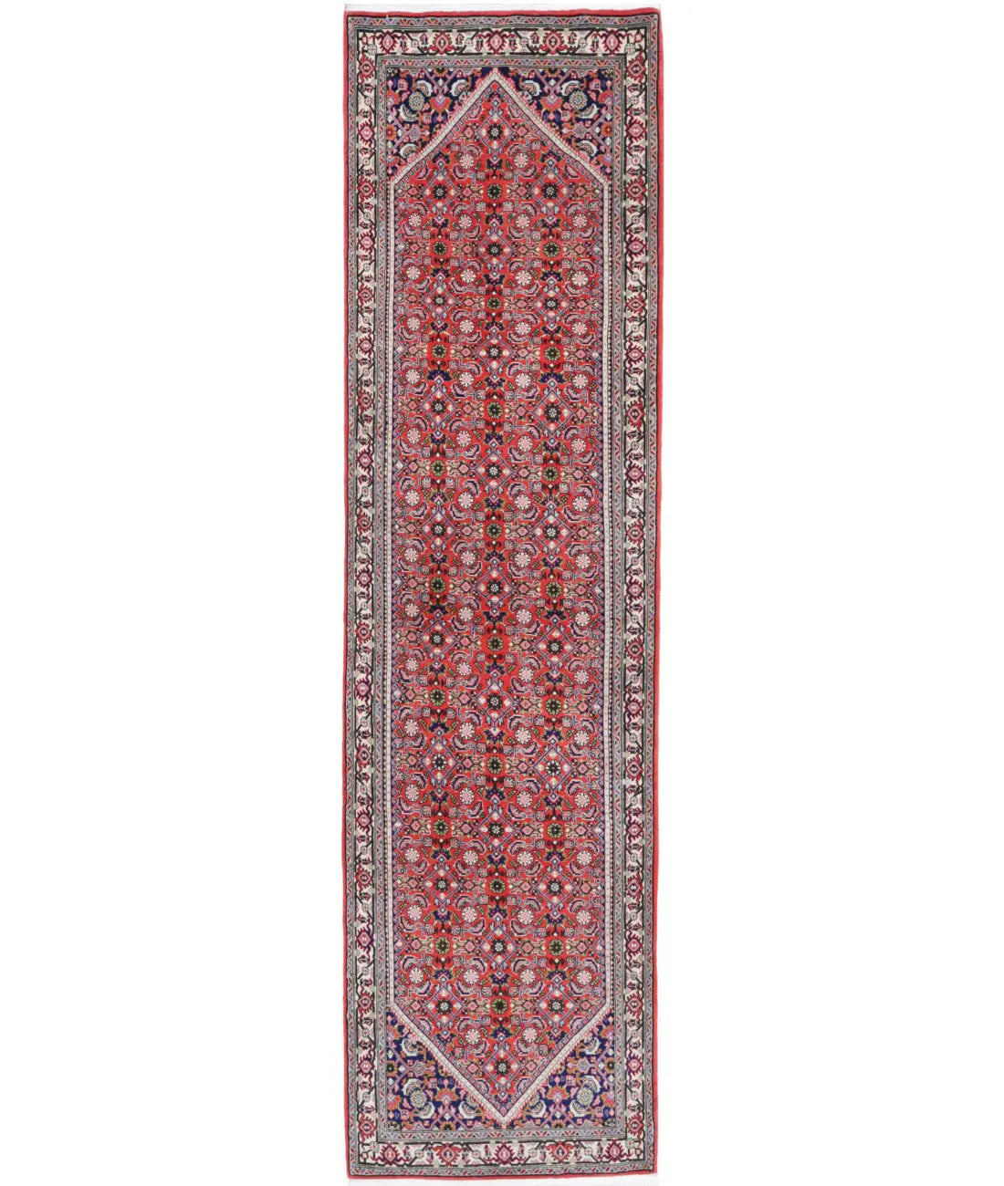 Hand Knotted Oriental Bijar Wool Rug - 2'5'' x 9'7''