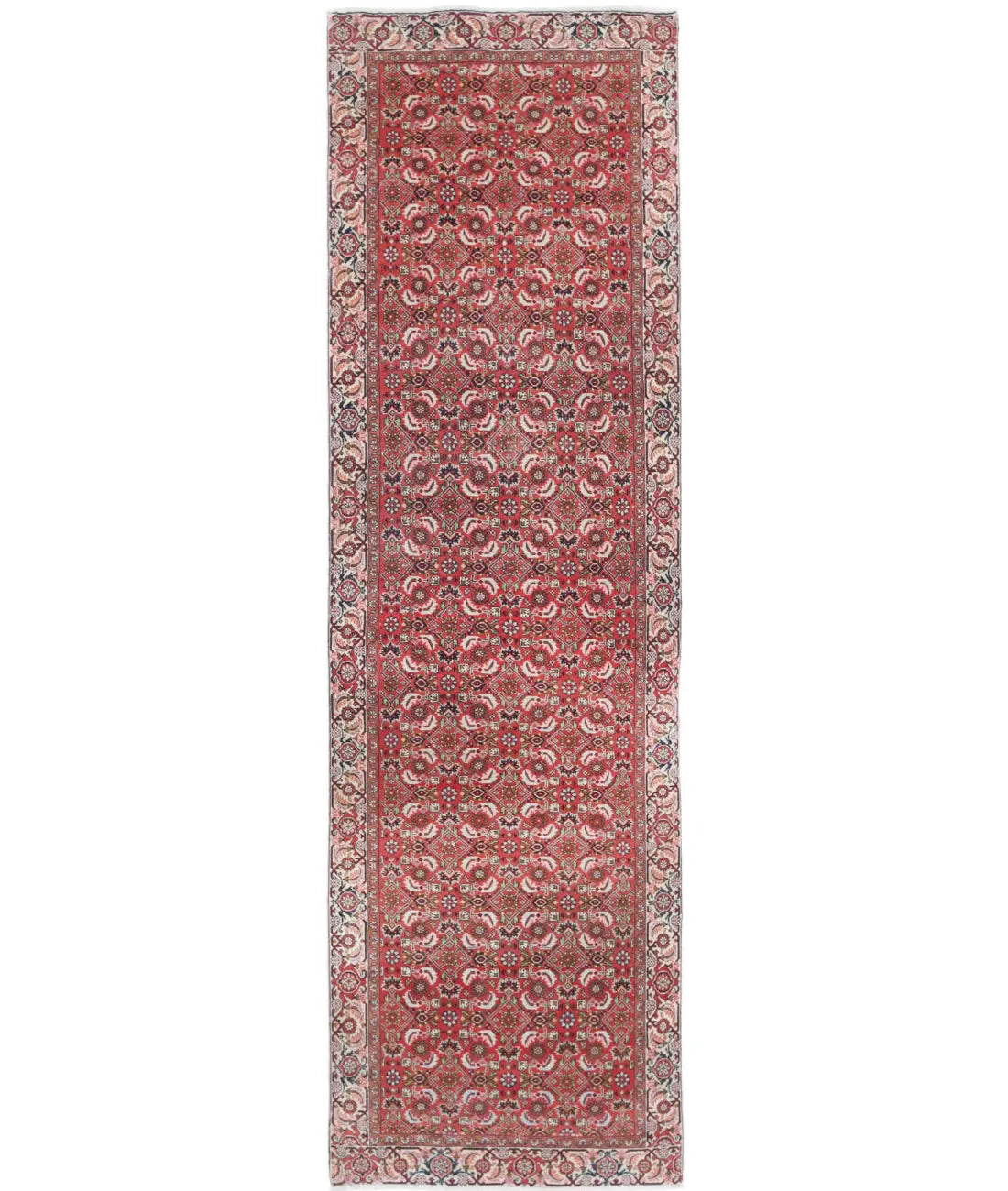 Hand Knotted Oriental Bijar Wool Rug - 2'6'' x 9'2''