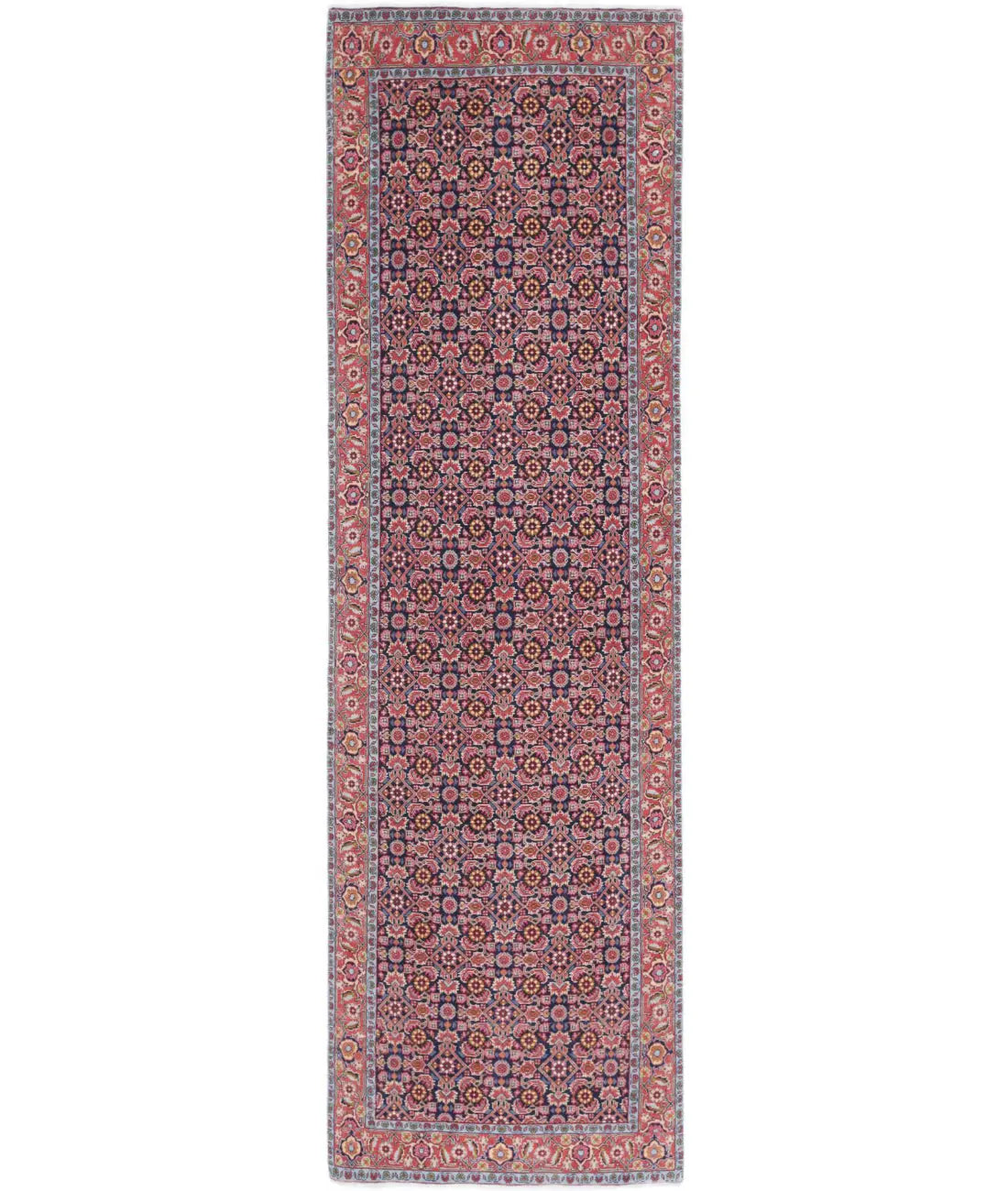 Hand Knotted Oriental Bijar Wool Rug - 2'9'' x 9'7''