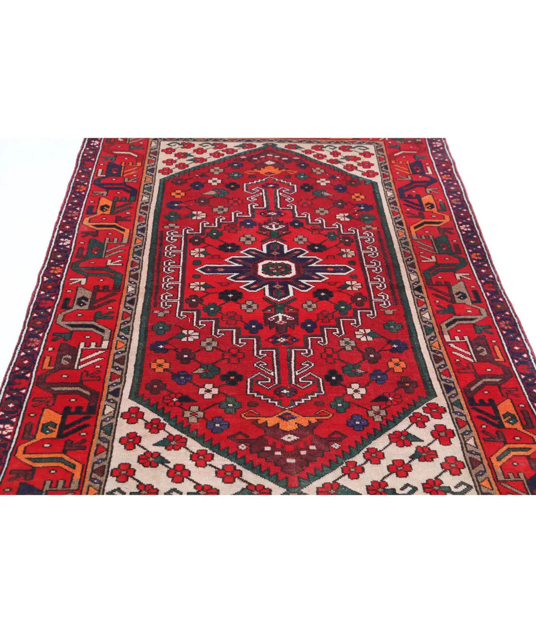 Tapis persan en laine Hamadan noué à la main - 4'0'' x 6'0''