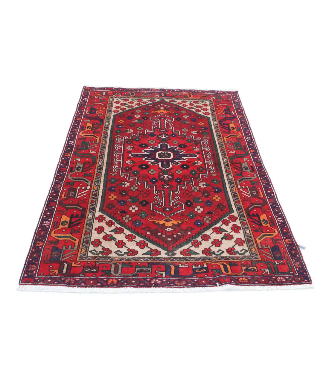 Tapis persan en laine Hamadan noué à la main - 4'0'' x 6'0''