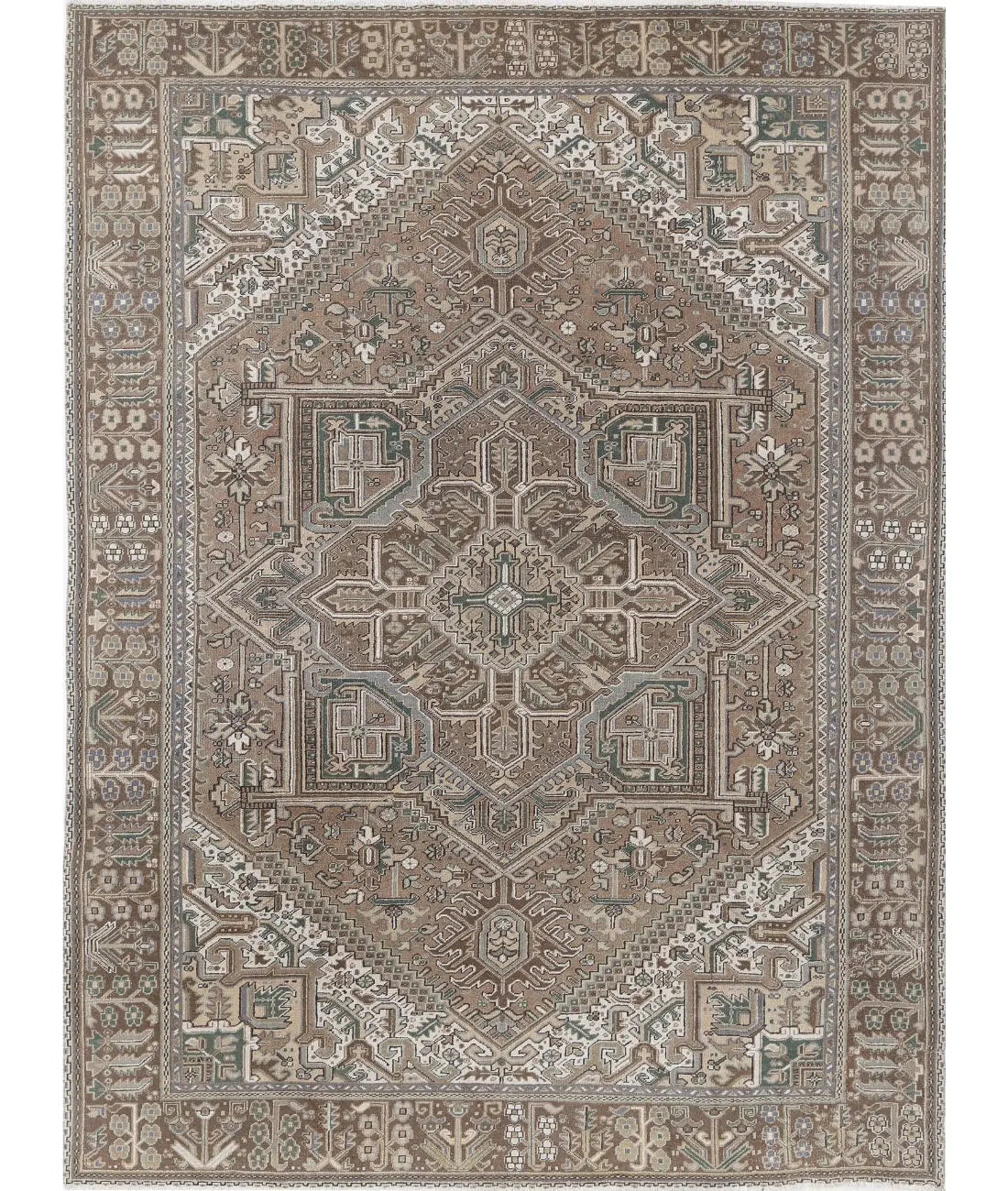 Hand Knotted Heriz Wool Rug - 7'11'' x 10'8''