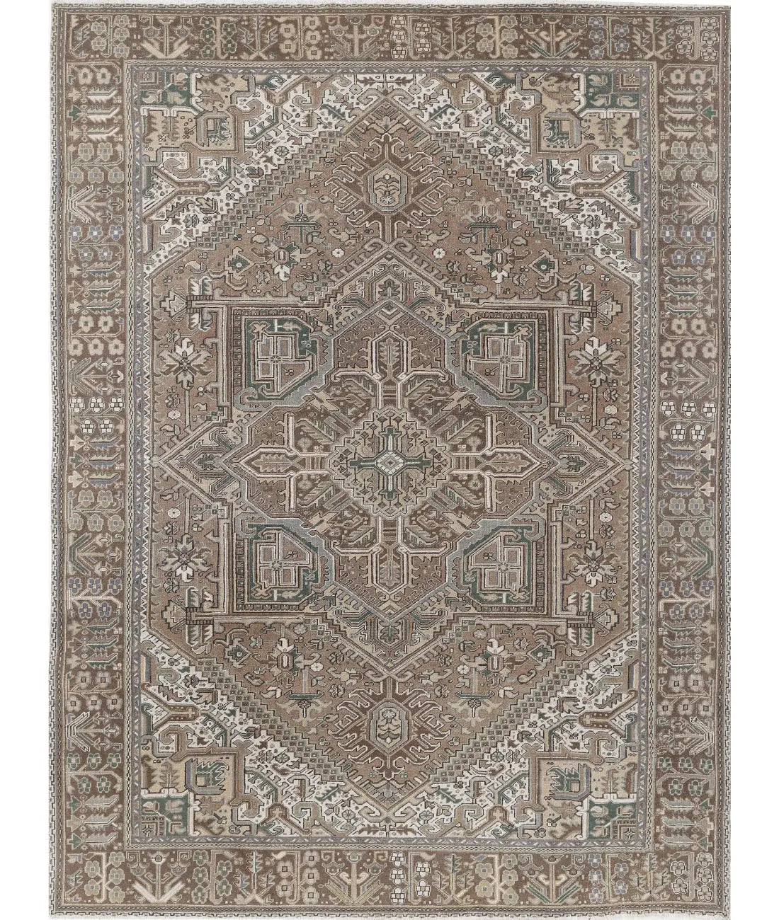Hand Knotted Persian Heriz Wool Rug - 7'11'' x 10'8'' - Arteverk Rugs Area rug