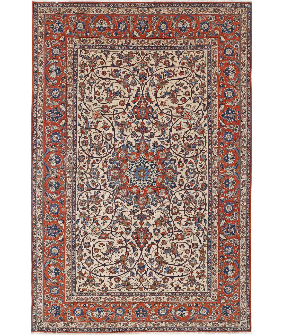 Hand Knotted Persian Isfahan Wool Rug - 7&#39;8&#39;&#39; x 11&#39;9&#39;&#39; - Arteverk Rugs Area rug