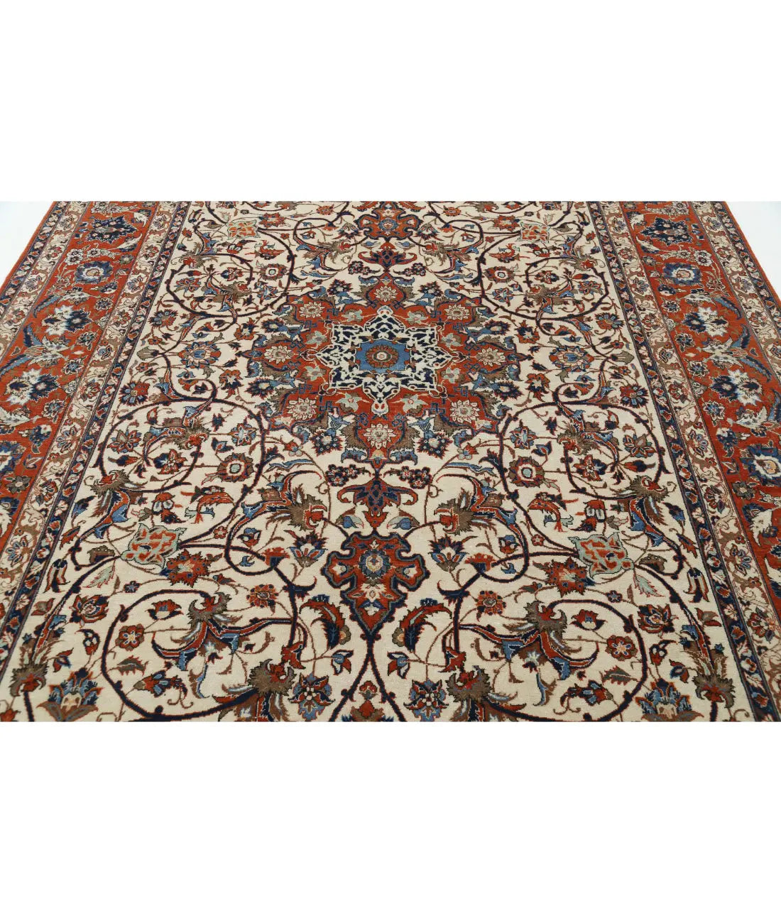 Hand Knotted Persian Isfahan Wool Rug - 7'8'' x 11'9'' - Arteverk Rugs Area rug